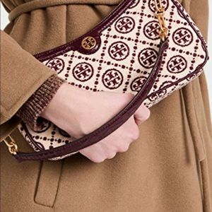 Authentic Tory Burch T Monogram Chenille Studio Shoulder Bag